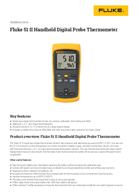 Thumbnail of document Data Sheet - 50 Series II Thermometers